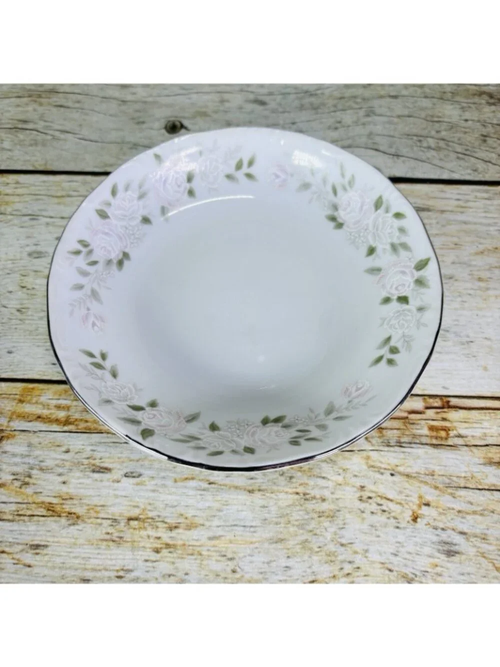 Sheffield Fine China CLASSIC 501 Pink Roses Platinum Dessert Sauce Bowl Set of 5